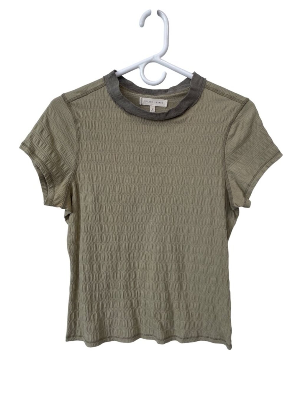 Gilded Intent T-Shirt Medium Textured Crew Short Sleeve Olive Green Basic Tee